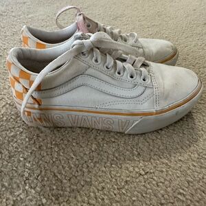 Vans White and Orange Sneakers